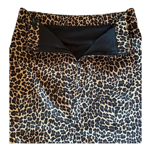 J.Crew No. 2 Pencil Skirt in Leopard Bi-Stretch Cotton Brown Black size 4 - Picture 9 of 11
